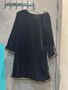 Elegant Navy Velvet Kurta coord set