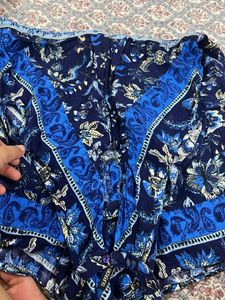 Blue Floral Halter Neck Romper