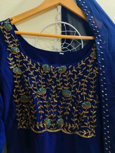 Elegant Royal Blue Embellished Kurta Set