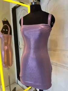 Shiny Metallic Mini Dress