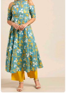 floral  cold shoulder midi dress