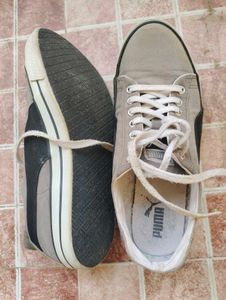 Puma Grey Canvas Sneakers UK 8