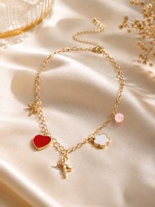 Charm Necklace with Heart and Ballerina