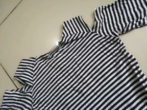 Striped Cold Shoulder Top