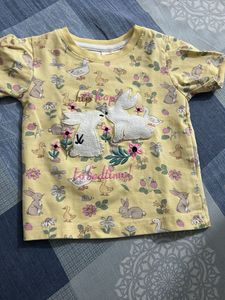 Cute Bunny &amp; Duck Print Tshirt and shorts Set