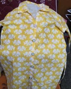 Yellow Printed Kurta
