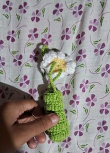 Handmade Crochet Daisy Lipstick holder