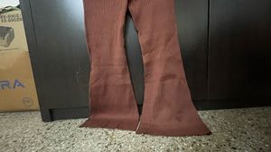 very thick woolen Collar Flare Pants