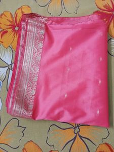 Combo of Pink & Blue Silk Saree with Silver Border