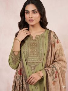 Elegant Mehndi Green Kurta Set