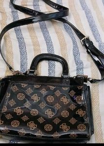 Guess Logo Print Satchel Bag