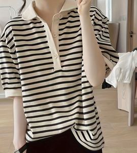 Striped Polo Shirt Korean style