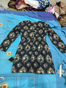 Stylish Black Heart Print Dress