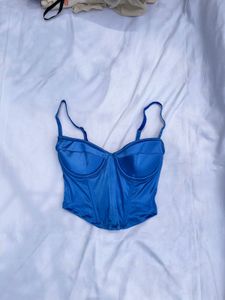 Blue Satin Corset top