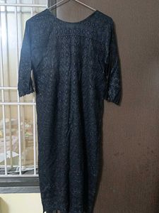 Elegant Black Textured Kurta