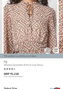 Fig Geometric Print A-Line Dress