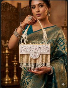 Women's Handmade velvet Stone Evening ladies clutc