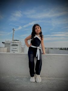 Cute Black &amp; White Jumpsuit for Girls