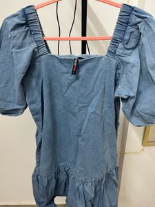 Denim Puff Sleeve Dress