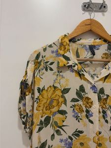 Floral Print Short Sleeve Button-Up Shirt