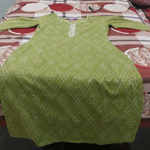 Libas Green Bandhani Style Kurta – Women