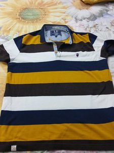 Louis Philippe Striped Polo Shirt