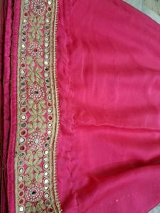 Pink Embellished Saree with Blouse