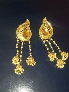 Elegant Gold-tone Jhumka Earrings