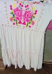 Embroidered White one piece