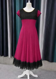 Elegant Maroon & Black Dress