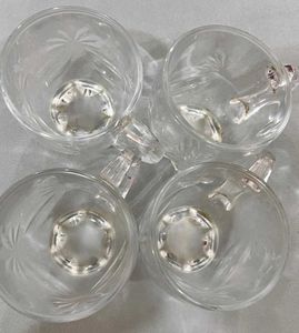 Set of 4 Crystal Etched Glasses