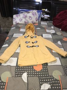 Yellow Hooded Duffle Coat get sweater free