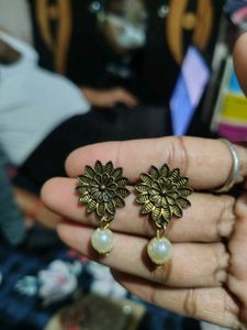 Antique Floral Pearl Earrings