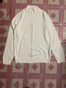 Beige Knit Turtleneck Sweater