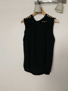 Chic Black Cut-Out Sleeveless Top