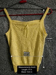 Yellow Lace Knit Camisole