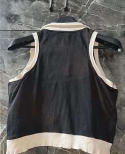 Black &amp; White Crop Top with Beige Wide-Leg Pants
