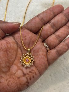 Elegant Gold Plated Pendant Necklace