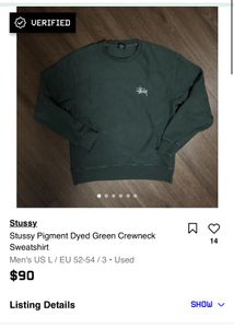 Stussy Green Crewneck Sweatshirt