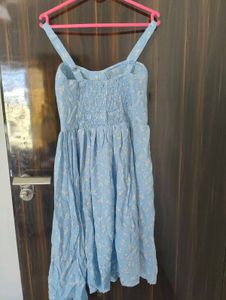Sky Blue Floral Midi Dress