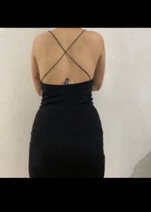H&M Black Spaghetti Backless Mini Dress