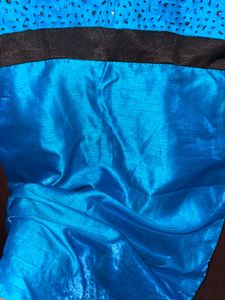 Blue &amp; Black Sleeveless stiched Dress