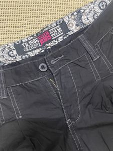 Women's Black Cuffed Shorts