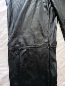 Black Faux Leather Wide Leg Pants