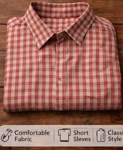 Red Gingham Short Sleeve Shirt