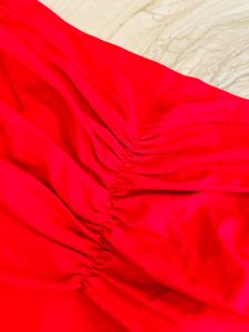 Ruched Red Spaghetti Strap Top