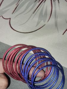 12 pieces of mixed Blue &amp; red Bangle Set