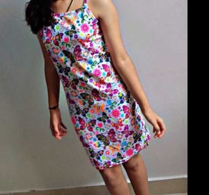 Floral Print Spaghetti Dress with Bolero