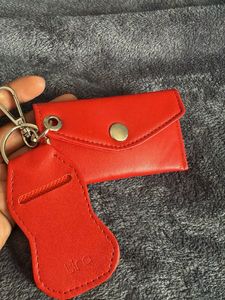 Red Faux Leather Coin and Lipbalm pouch