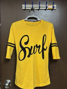 Yellow "Surf" Graphic T-Shirt